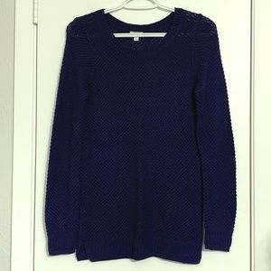 BP | Purple Cotton Knit Crew Neck Sweater